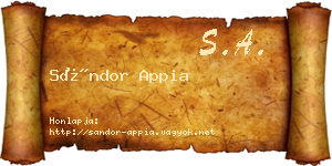 Sándor Appia névjegykártya